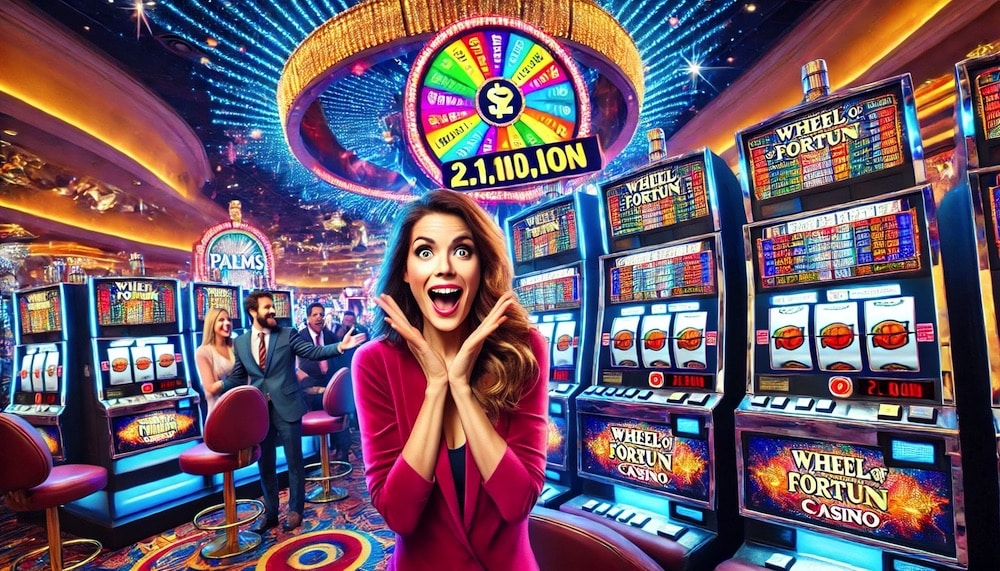 Spielerin gewinnt 2,1 Millionen US-Dollar am Wheel of Fortune-Spielautomaten im Palms Casino Las Vegas